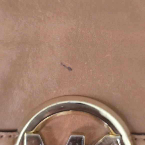 Michael Kors Fulton Brown Leather Crossbody Bag Leather Gold Chain Strap Dustbag - Picture 6 of 16